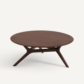Salontafel van massief notenhout , diameter 90 cm, Maricielo
