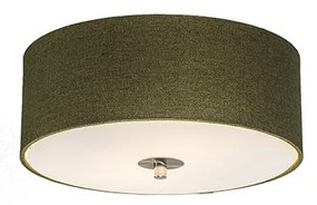 Stoffen Landelijke plafondlamp groen 30 cm - Drum Jute Landelijk / Rustiek, Modern E27 cilinder / rond rond Binnenverlichting Lamp