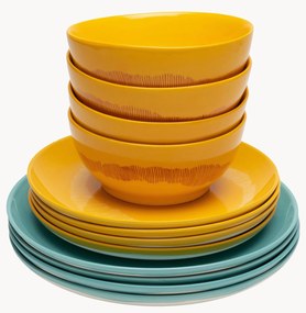 Serviesset Feast met reactief glazuur, 4 personen (12-delig)