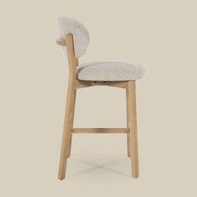 Eleonora Mikky Luxe Barstoel Eiken En Taupe Stof