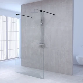 Brauer JC profielloze doorloopdouche 140cm zwart mat