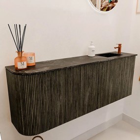 Mondiaz Joya DLux 110cm toiletmeubel ronding links shadow met wastafel faye rechts 1 kraangat lava