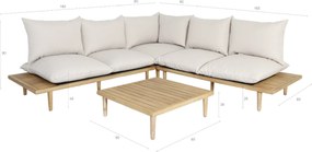 The Outsider Hoek Loungeset - Phoenix - Acaciahout - Off White - The Outsider