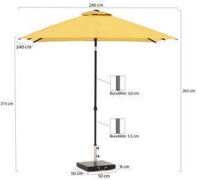 Shadowline Push-up parasol 240x240cm