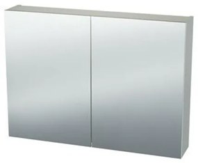 Nemo Spring Nebulo luxe spiegelkast - 90x65x17.8cm - 2 dubbelzijdige spiegeldeuren - glazen leggers - met stopcontact - zonder schakelaar - kleur: White Standard 20037056