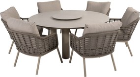 Puglia Donato low dining tuinset 160xH69 cm 8 delig keramiek latte Taste 4SO
