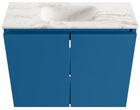 Mondiaz Ture DLux toiletmeubel 60cm jeans met wastafel frappe midden met kraangat