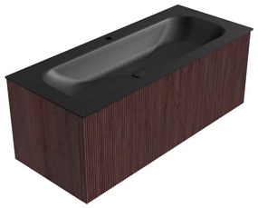 Mondiaz Kurve 110cm badmeubel ruby met 1 lade en wastafel big medium midden 1 kraangat urban
