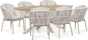 Tuinset 6 personen 220 cm Rope Zand/Beige Lifestyle Garden Furniture Monaco/Matara