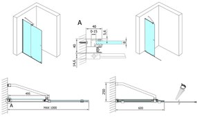 Polysan Modular schuifdeur rollend 100cm chroom