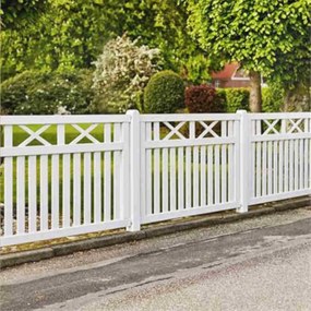 Dubbele poort vuren - Vinesse rechte poorten wit (300 x 98 cm)