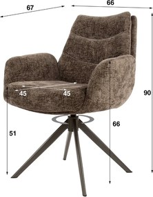 Draaibare Eetkamerstoel Zandkleur