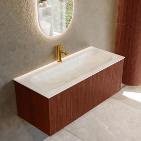 Mondiaz Kurve-dlux 110cm badmeubel ruby met 1 lade en wastafel big medium midden 1 kraangat ostra