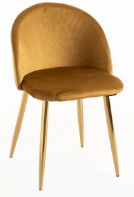 Vint fluwelen Gouden Stoel