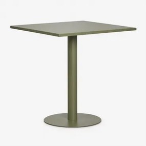 Vierkante Keuken Tafel 70x70 Cm In Mizzi-ijzer Groen – Intens Olijf - Sklum