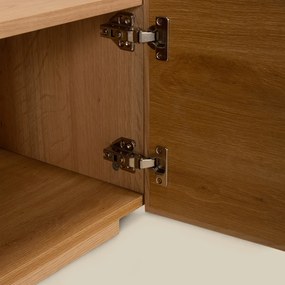Tv-meubel Eiken Met Stoffen Deuren 150 Cm - 150x40x40cm.