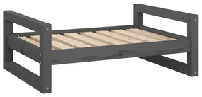 vidaXL Hondenmand 75,5x55,5x28 cm massief grenenhout grijs