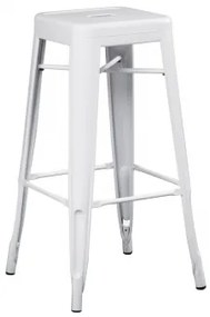 Stapelbare Set Van 4 Hoge Krukken Van Staal Lix Wit & ↑75 Cm - Sklum
