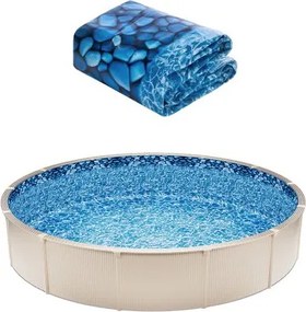 VEVOR ronde zwembadfolie, φ732x120 cm, binnenfolie, vervangingsfolie, zwembadfolie, vinylfolie in Unibead-stijl met standaard dikte, slijtvast, voor bovengrondse zwembaden met een wandhoogte van 132 cm
