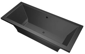 Xenz Society Duobad - 170x75x53 - afvoer Midden - acryl - ebony 6870-29