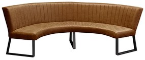 Eetkamerbank - Hengelo - lederlook Missouri cognac 03 - geschikt voor tafel 130 cm
