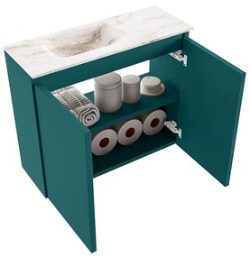 Mondiaz Ture DLux toiletmeubel 60cm smag met wastafel frappe links met kraangat