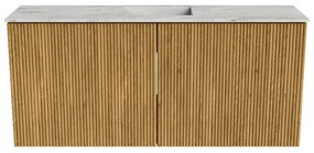 Mondiaz Joya DLux 90cm toiletmeubel oak met wastafel faye midden 1 kraangat glace