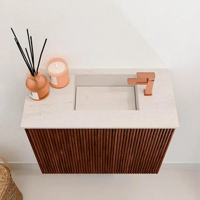 Mondiaz Joya DLux 50cm toiletmeubel ruby met wastafel faye rechts 1 kraangat meli