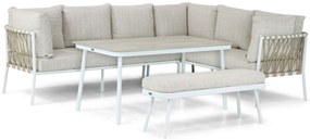 Dining Loungeset 7 personen Aluminium/rope Wit  Lifestyle Garden Furniture Boretti