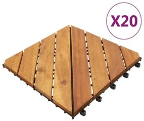 vidaXL Terrastegels 20 st 30x30 cm massief acaciahout bruin