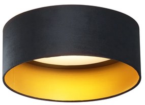 Moderne plafondlamp zwart velours 40cm incl. LED 3-staps dimbaar - Sue Modern rond Binnenverlichting Lamp