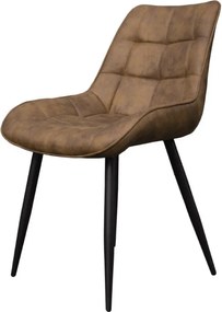 Eetkamerstoel - Loena - stof Cowboy retro lederlook taupe