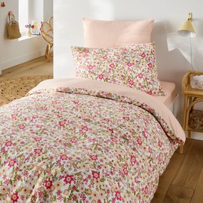 Kinderdekbedovertrek, van flanel, met bloemenprint, MEREDITH