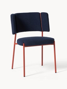 Bouclé gestoffeerde stoelen Samantha, 2 stuks