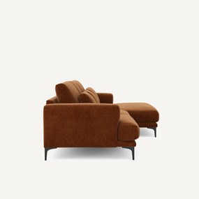 XL hoekbank rechts in chenille fluweel, MARSILE