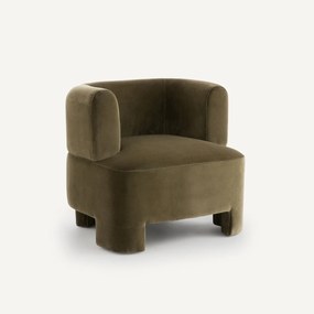 Fauteuil in fluweel, klein model, Darrel