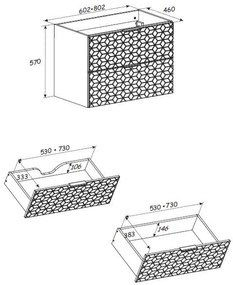 Comad Diamond Wotan onderkast met design 60cm eiken