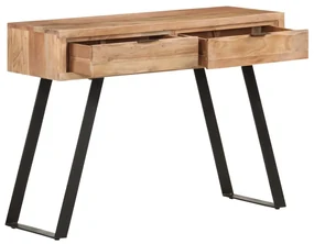 vidaXL Wandtafel met natuurlijke rand 100x35x76 cm massief acaciahout