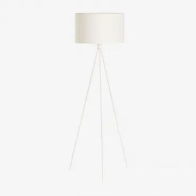Ilena Vloerlamp Van Stof En Ijzer Gardenia Wit - Sklum