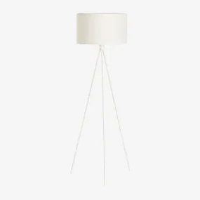Ilena Vloerlamp Van Stof En Ijzer Gardenia Wit - Sklum