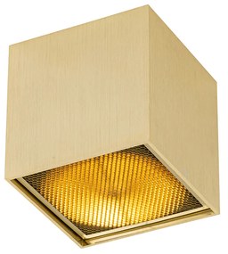Design opbouwSpot / Opbouwspot / Plafondspot goud GU10 111mm - Box Honey Design GU10 kubus / vierkant Binnenverlichting Lamp