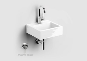 Clou Flush 1 keramische fontein wit glans met Freddo toiletkraan chroom