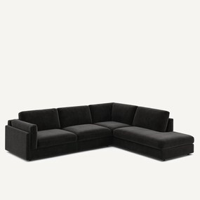 Omvormbare hoekbank, chenille fluweel, CÉSAR