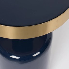 Zuiver Glam Emaille Bijzettafel Blauw - 36 X 36cm.