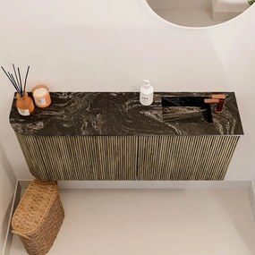 Mondiaz Joya DLux 100cm toiletmeubel ronding links dusk met wastafel faye rechts 1 kraangat lava