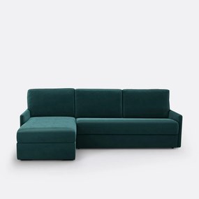 Fluwelen hoekslaapbank, Comfort Bultex® Marta