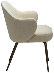 Dan-Form Bae Luxe Eetkamerstoel Met Armleuningen Almond Shimmer Boucle