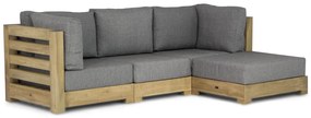 Chaise Loungeset Teak Old teak greywash 3 personen Santika Furniture Santika