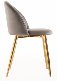 Set van 4 Vint Fluwelen Gouden Stoelen