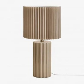Tafellamp In Keramiek En Marvila-stof Beige – Crème & ↑45 Cm - Sklum